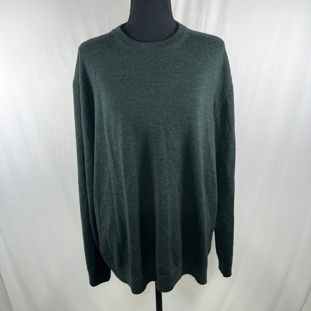 Hart Schaffner Marx‎ Merino Wool Sweater Crew Neck Green XL